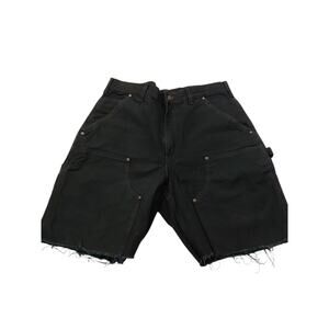 Carhartt Shorts Double Knee Mens SZ 32 Canvas Carpenter Utility Workwear Black